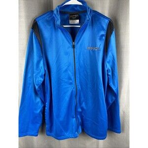 And1 Mens Sz L Blue & Black Zip Up Collared Jacket With Pockets